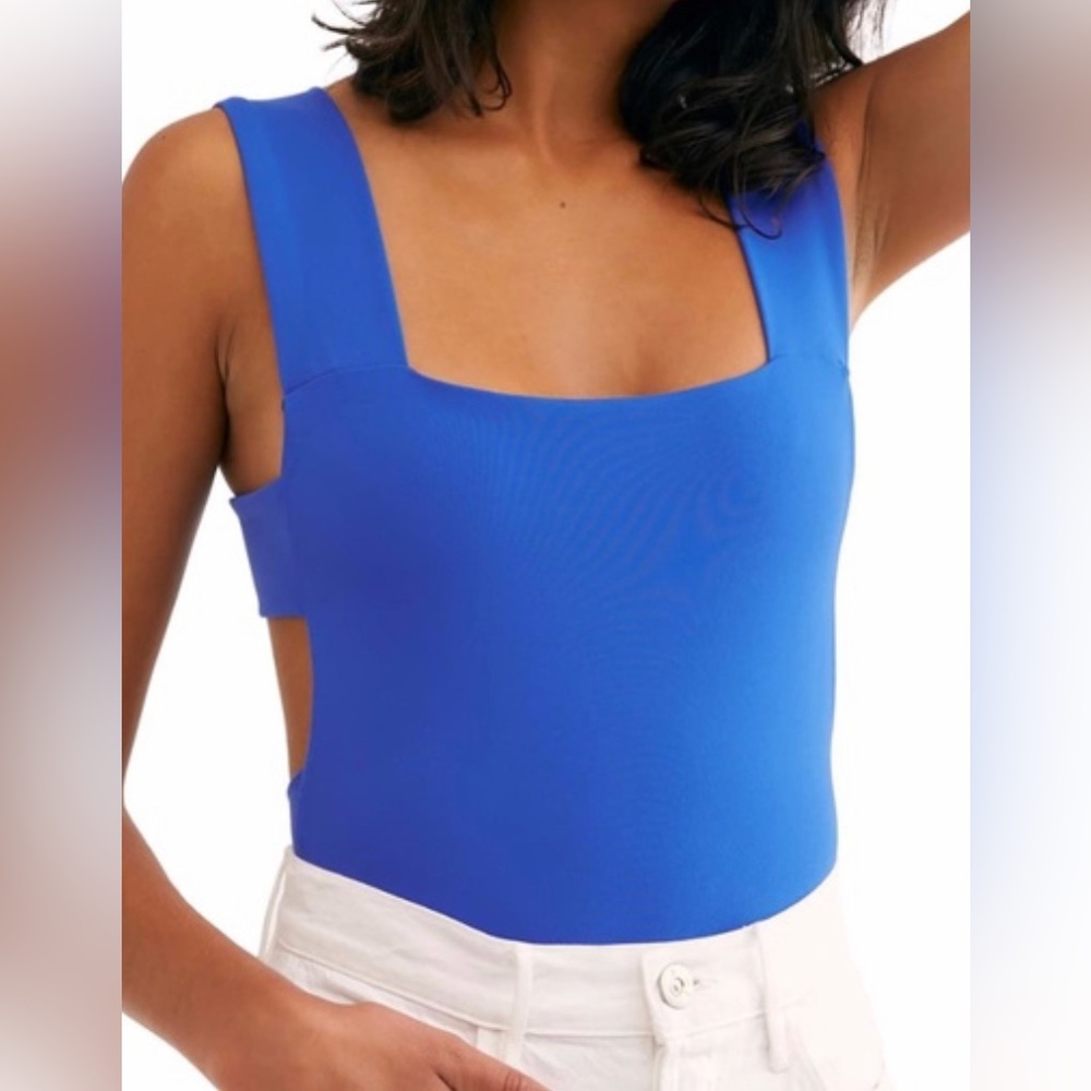 Free People Oh She’s So Strappy Duo Bodysuit size xs in royal blue